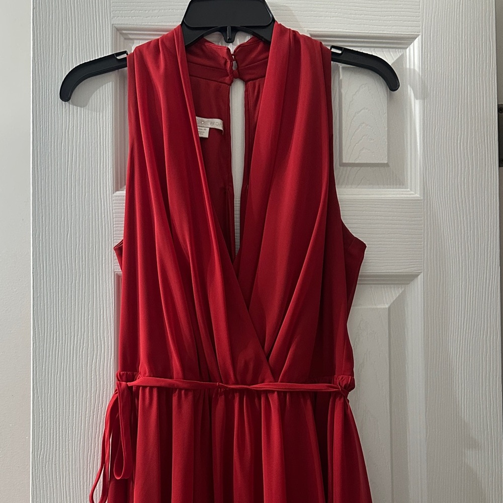 Holiday Red Boston Proper Dress with Keyhole Detail